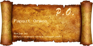 Papszt Ormos névjegykártya